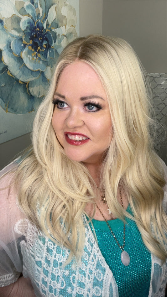 CARIE HUMAN HAIR WIG 28"WITH MEDICAL CAP