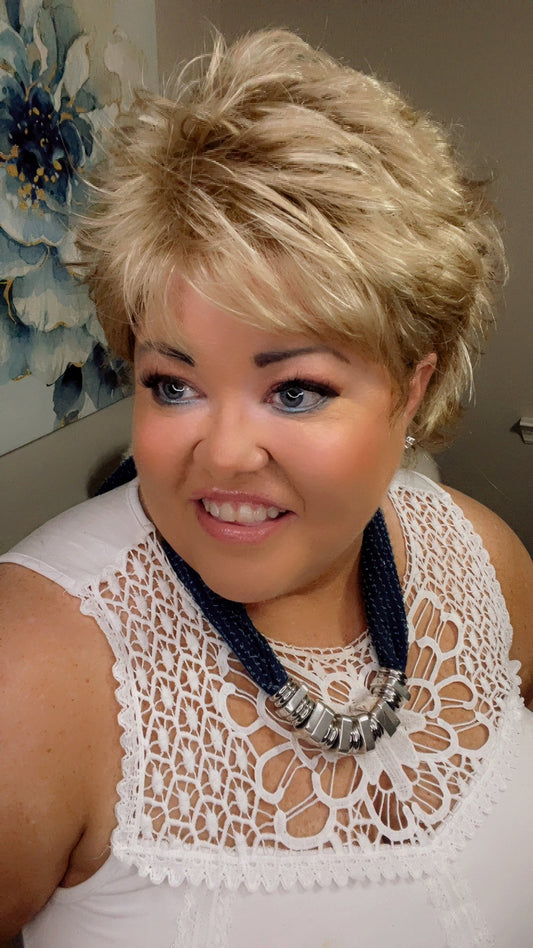 DANA – Luxury Wig by Chic Lifestyle Shown in Satin Gold.