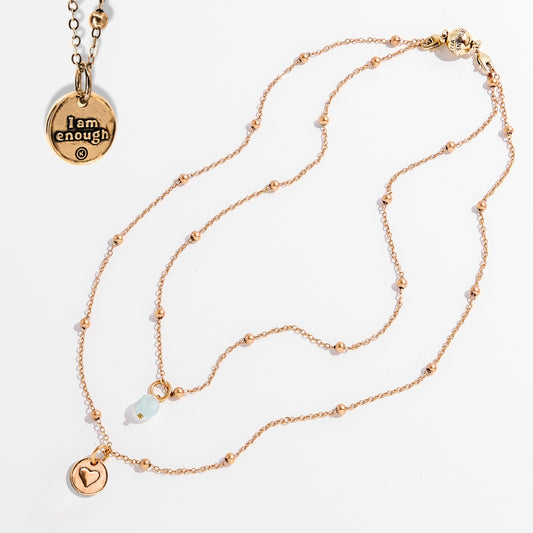 I Am Enough Heart Dainty Necklace