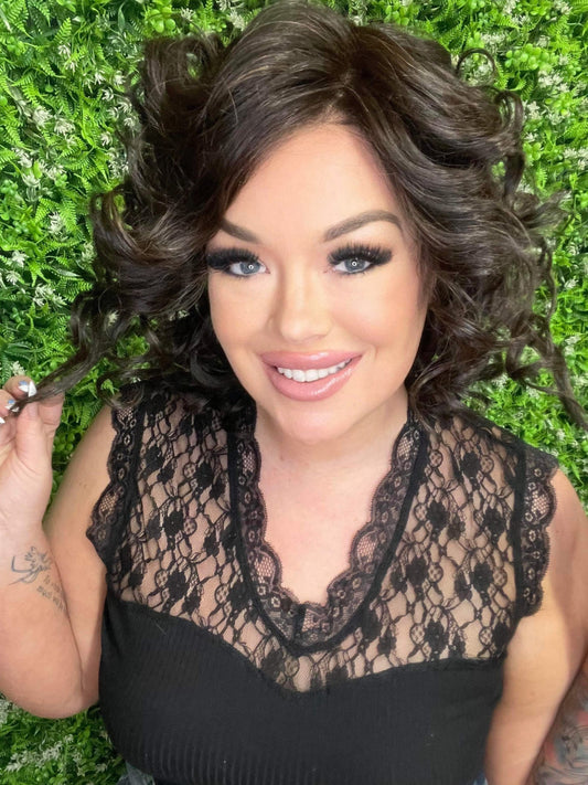 EVIE – Luxury Wig by Chic Lifestyle Shown in Espresso Brown.