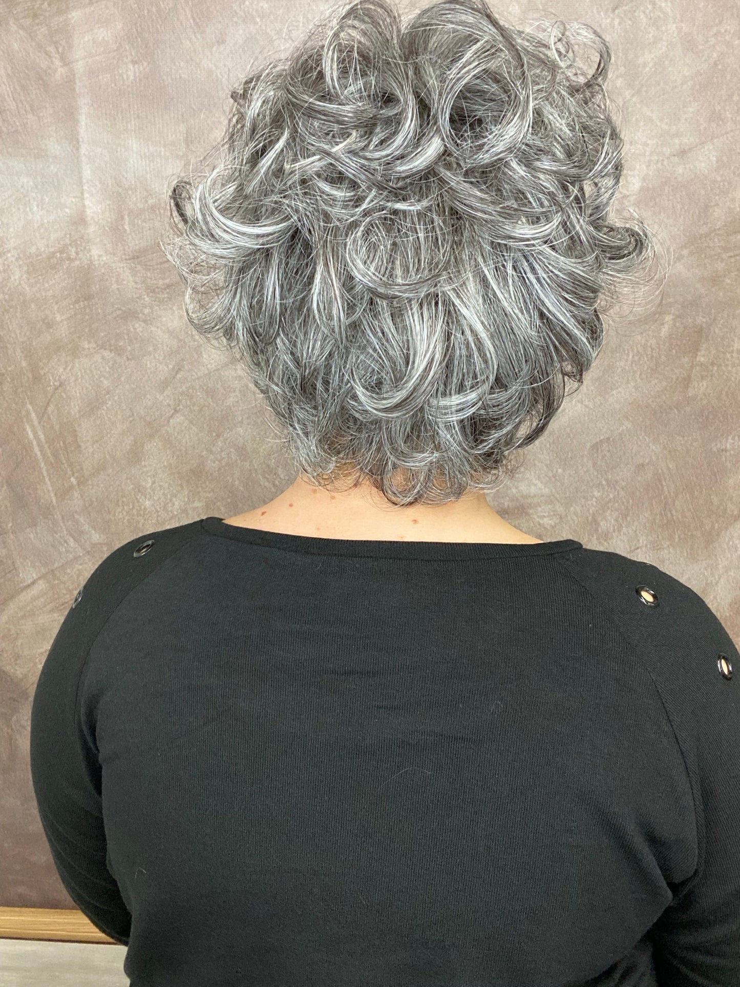 GRETA – Luxury Wig by Chic Lifestyle Shown in Salt And Pepper.