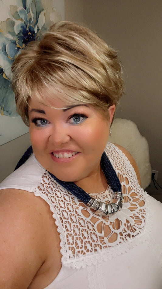 KATIE – Luxury Wig by Chic Lifestyle Shown in Misty Sunrise.