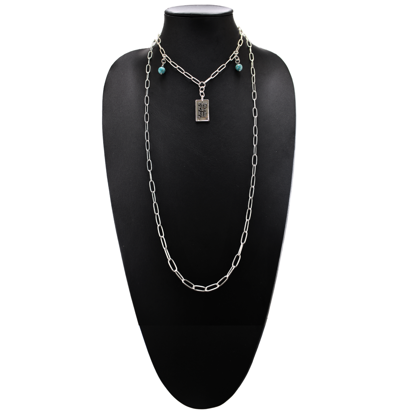 Take a Deep Breath and Let That Shit Go Heart Klink Necklace