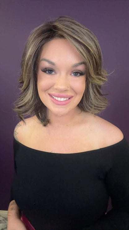 ELIZA MOCHA VANILLA DRIZZLE HS HT DIAMOND LUX WIG *SAMPLE A* NV1