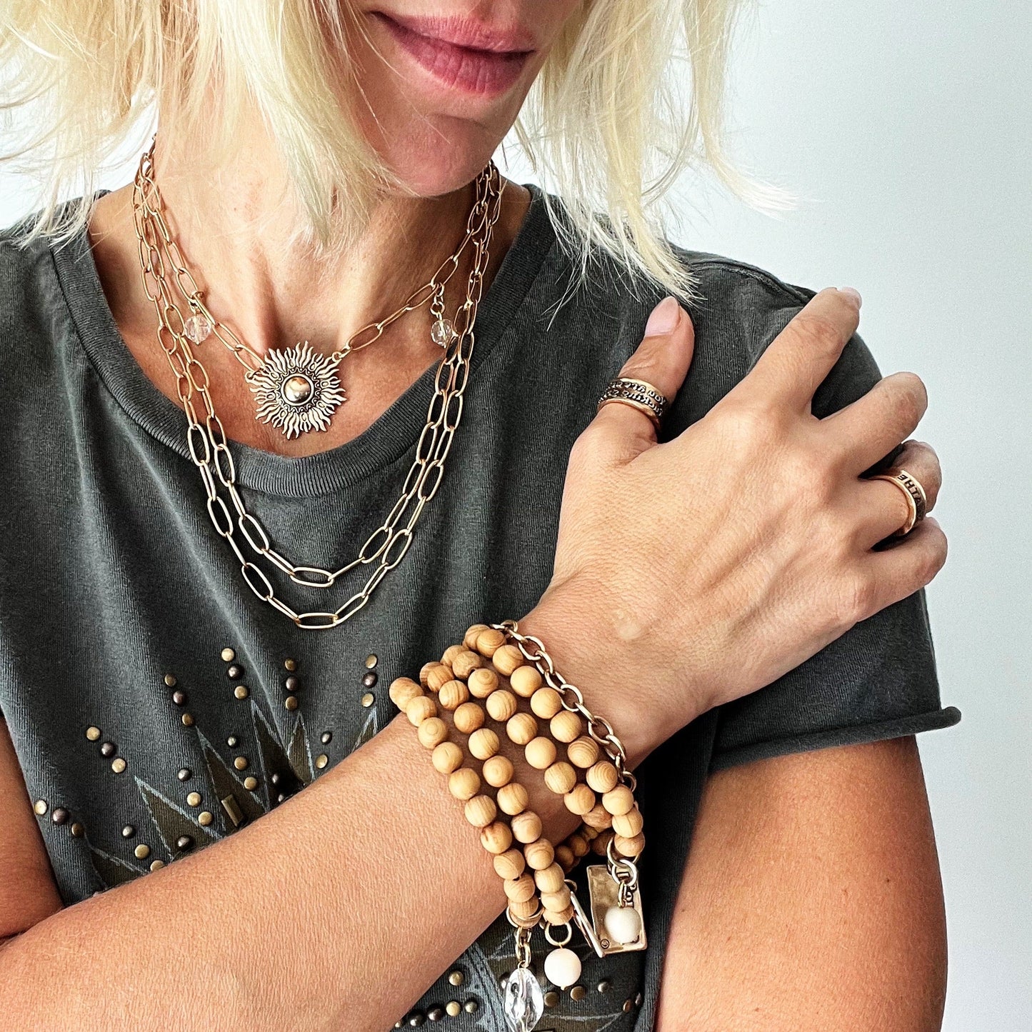 Perfectly Imperfect Starburst Long Chain Necklace