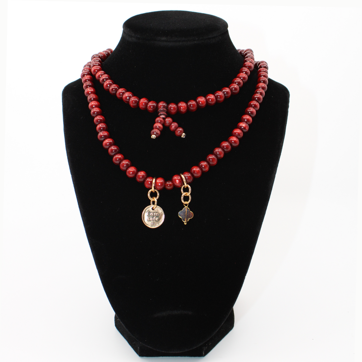 I Am Safe Heart Wood Boho Wrap Bracelet/Necklace