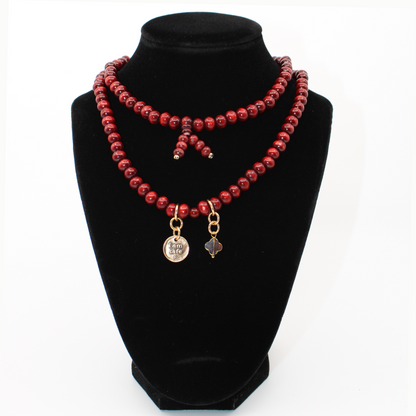 I Am Safe Heart Wood Boho Wrap Bracelet/Necklace