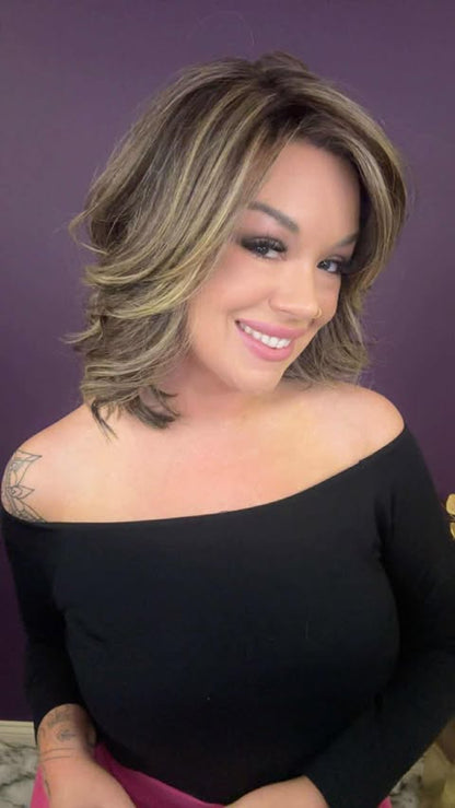 ELIZA MOCHA VANILLA DRIZZLE HS HT DIAMOND LUX WIG *SAMPLE A* NV1