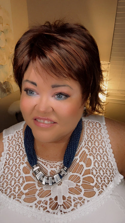 LOUISE SHEER PLUM NHS Premium Luxury Wig *Sample A NOT RETURNABLE*