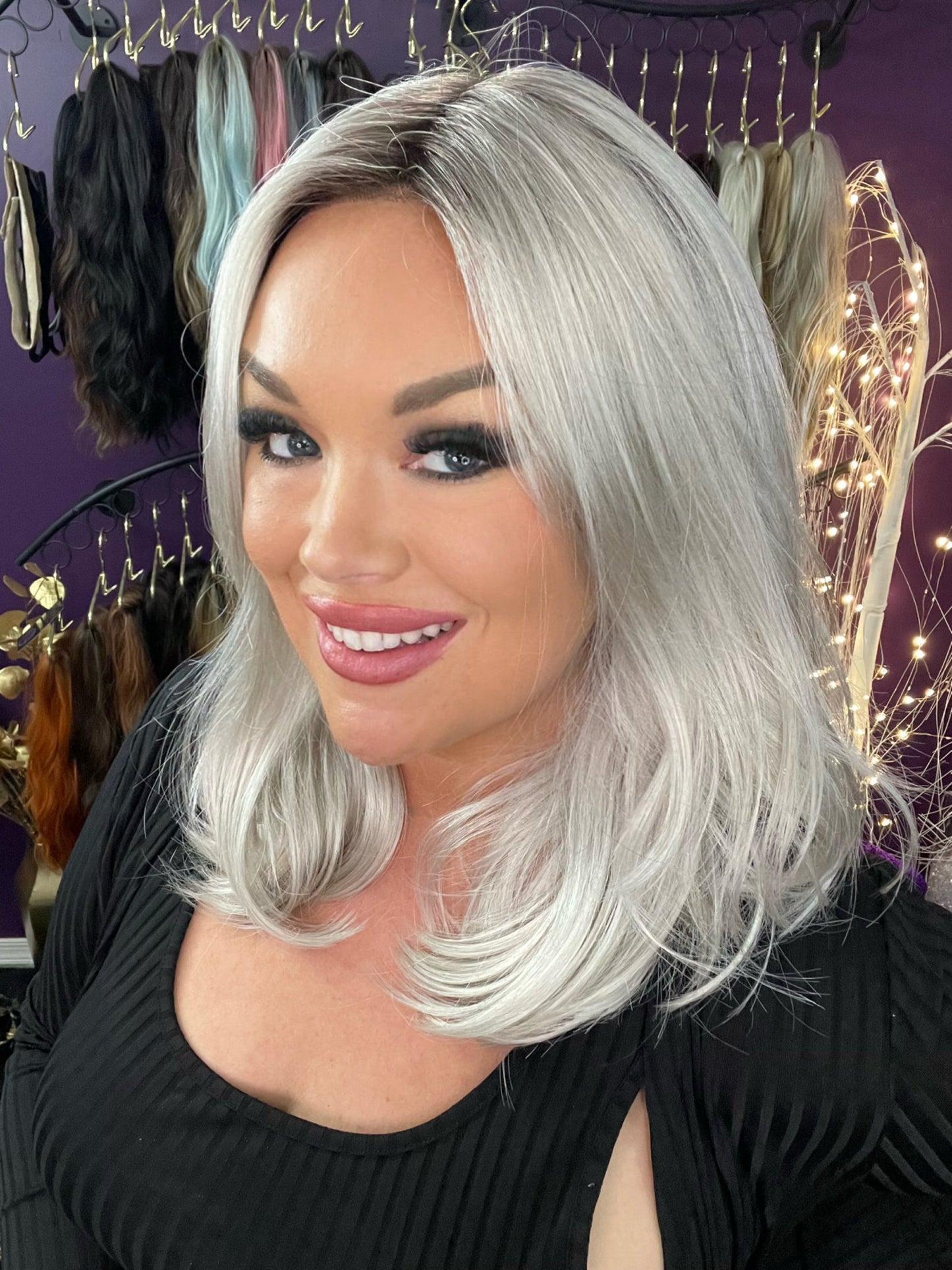 DEMI SNOWY GREY NHS Premium Luxury Wig LW3