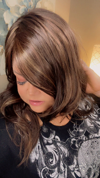 BLAZE – Luxury Wig by Chic Lifestyle Shown in English Tea.