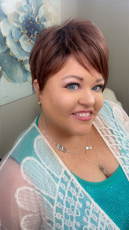 Alice – Luxury Wig by Chic Lifestyle Shown in Red Auburn.