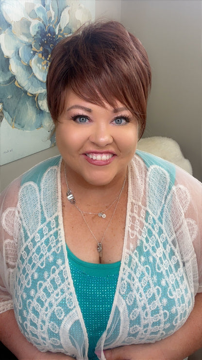 Alice – Luxury Wig by Chic Lifestyle Shown in Red Auburn.