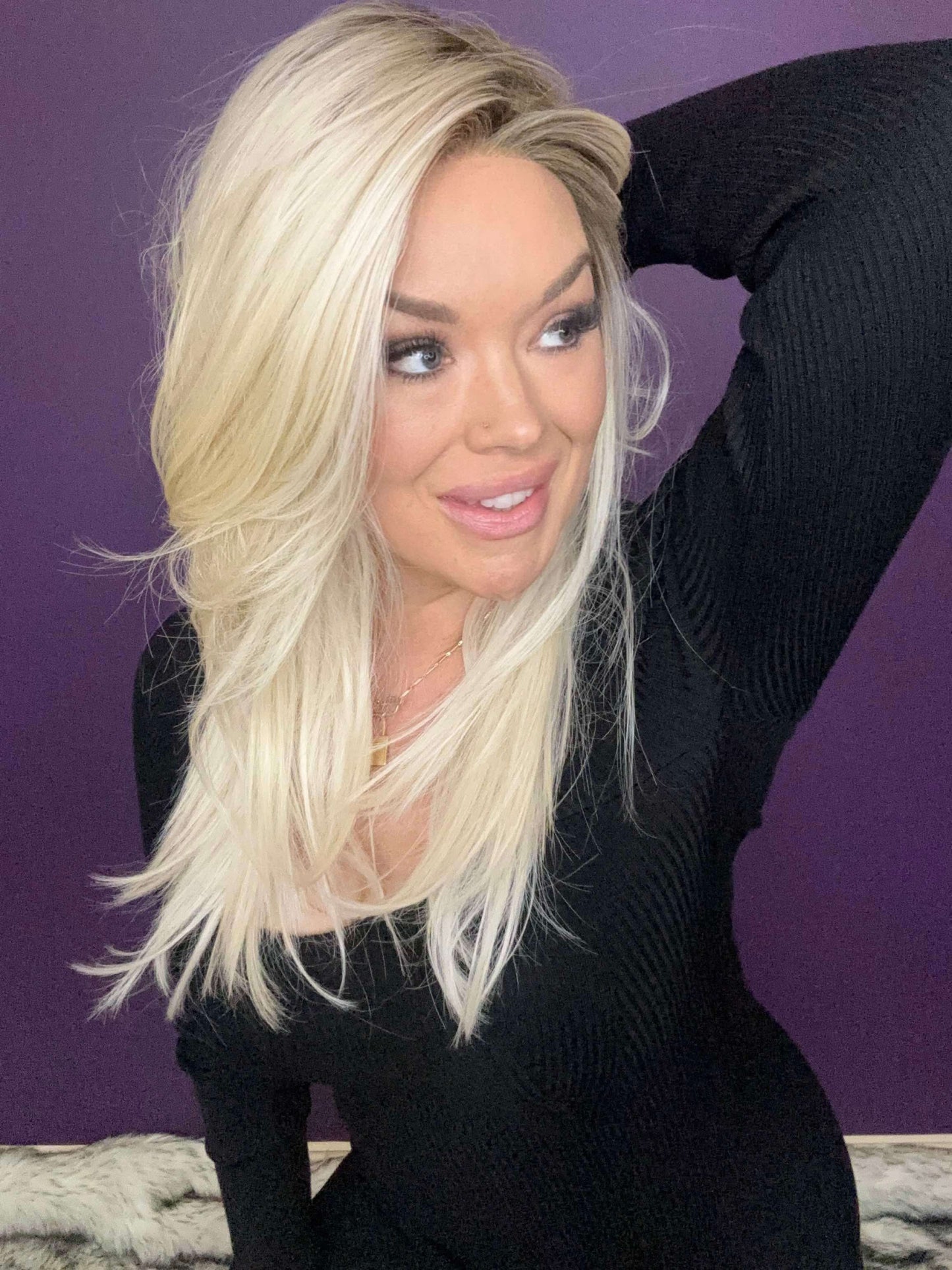 Ashlyn – Luxury Wig by Chic Lifestyle Shown in Platinum Princess.