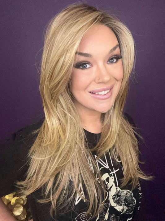 Ashlyn – Luxury Wig by Chic Lifestyle Shown in Summer Blonde.