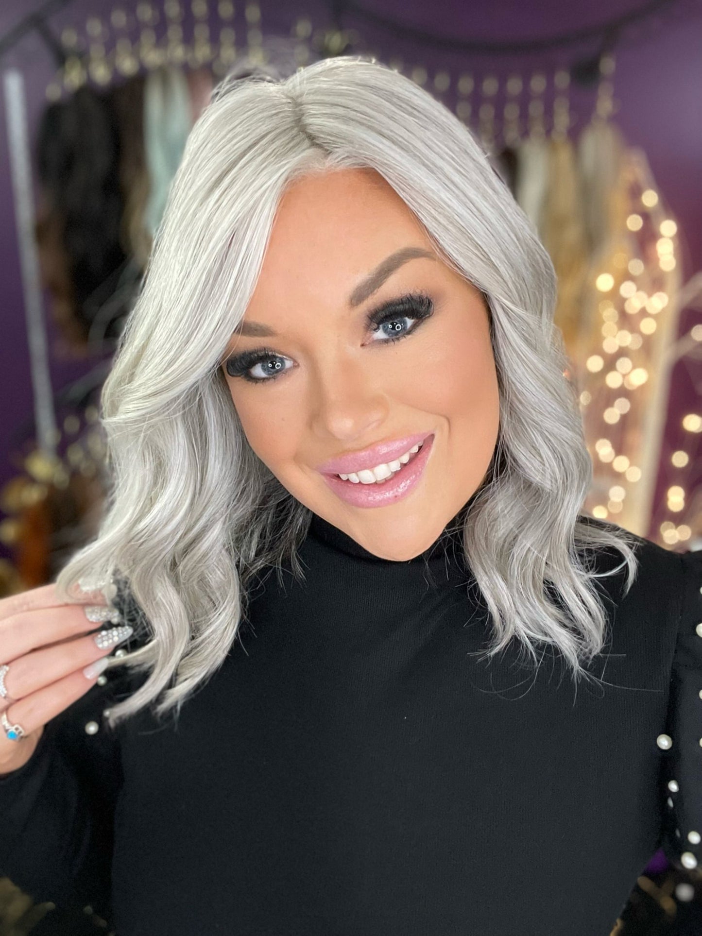 Billie Glamour Grey HT HS Platinum Luxury Wig Sample A Not Returnable NV1