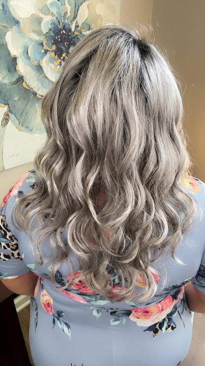 ROMY SMOKED SILVER CREAM NHS SIG SIPS LUXURY  WIG *SAMPLE A*