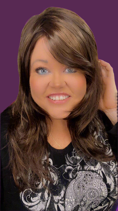 BLAZE – Luxury Wig by Chic Lifestyle Shown in Walnut Brown.