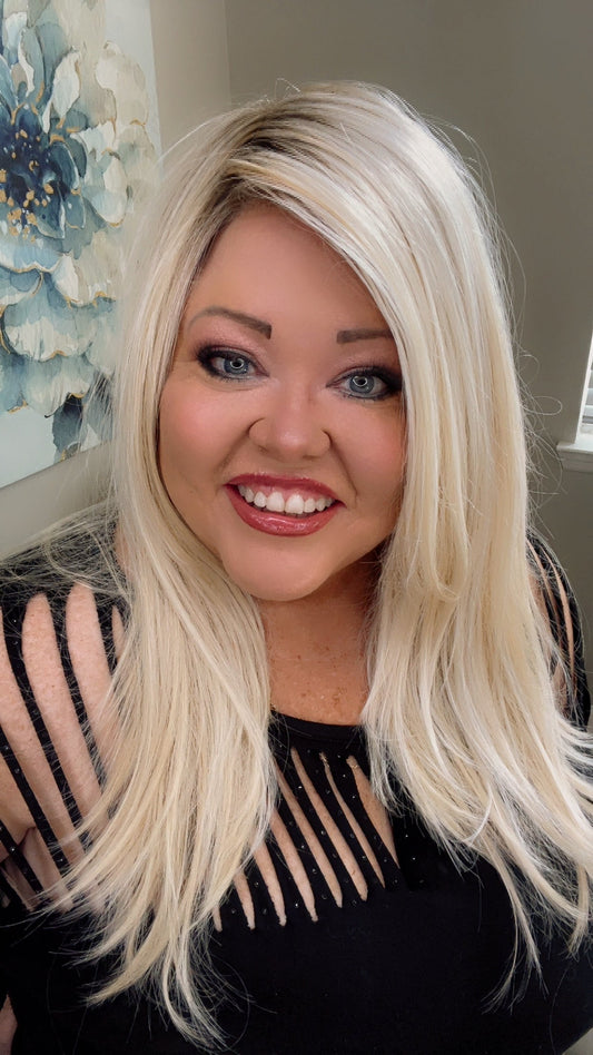 BRIDGETTE 25 – Luxury Wig by Chic Lifestyle Shown in California Blonde.