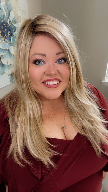 BRIDGETTE 25 – Luxury Wig by Chic Lifestyle Shown in Summer Blonde.