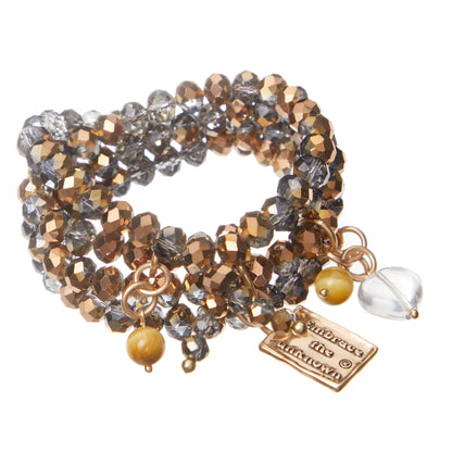 Embrace the Unknown Heart Crystal Boho Wrap Bracelet/Necklace