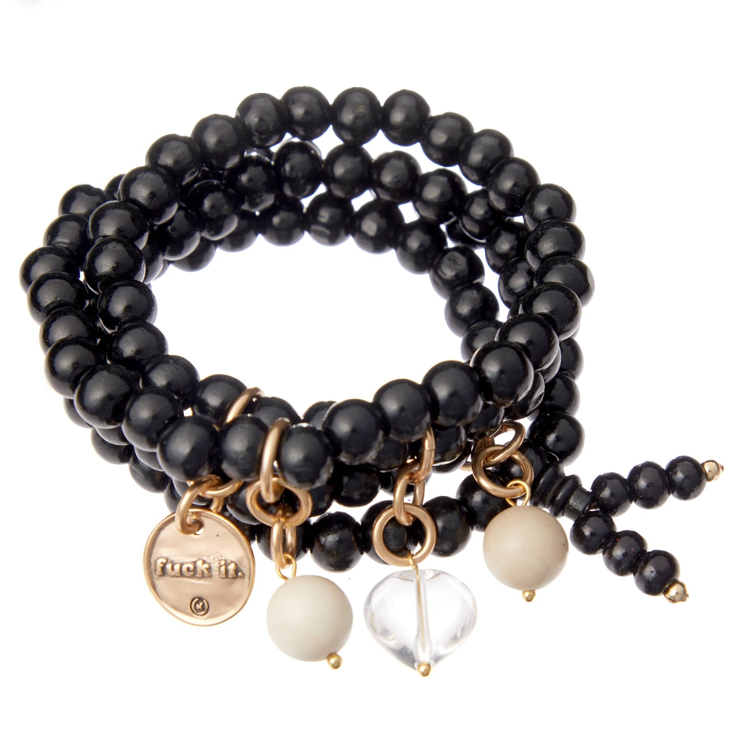 F*ck It Heart Wood Boho Wrap Bracelet/Necklace