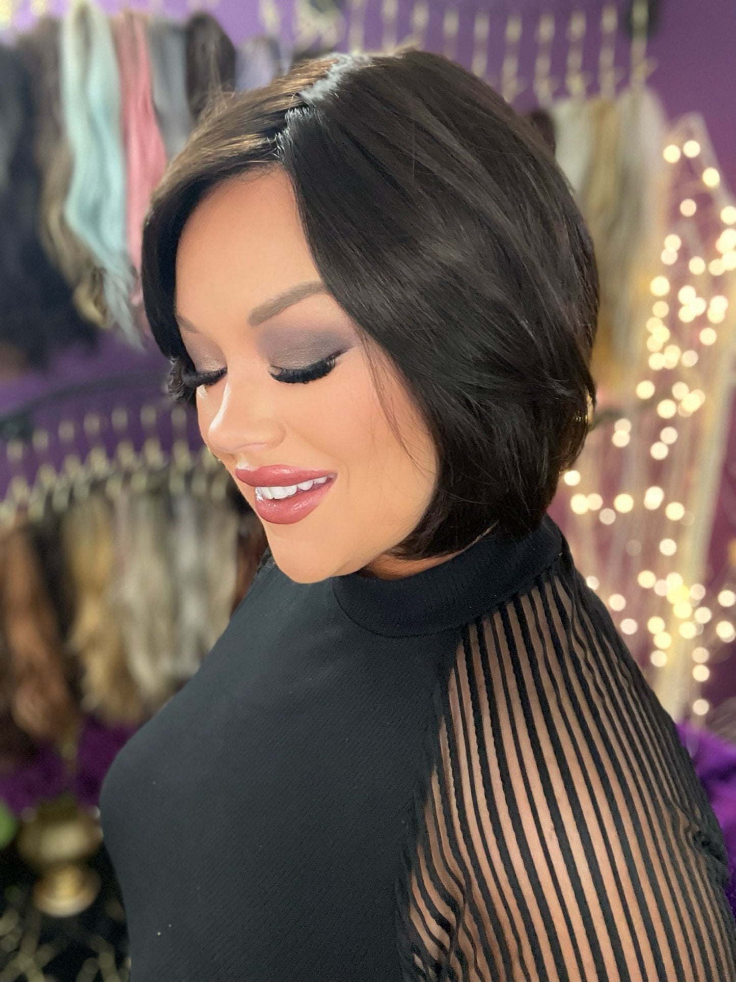 CHARLIE – Luxury Wig by Chic Lifestyle Shown in Cocoa Bean.