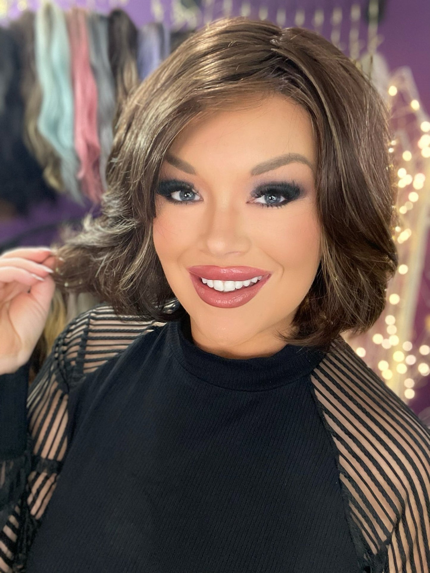 CHARLIE – Luxury Wig by Chic Lifestyle Shown in English Tea.