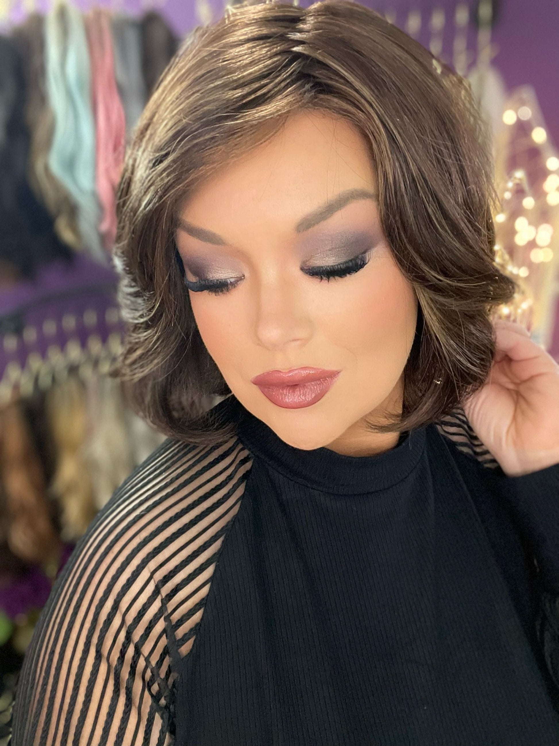 CHARLIE – Luxury Wig by Chic Lifestyle Shown in English Tea.