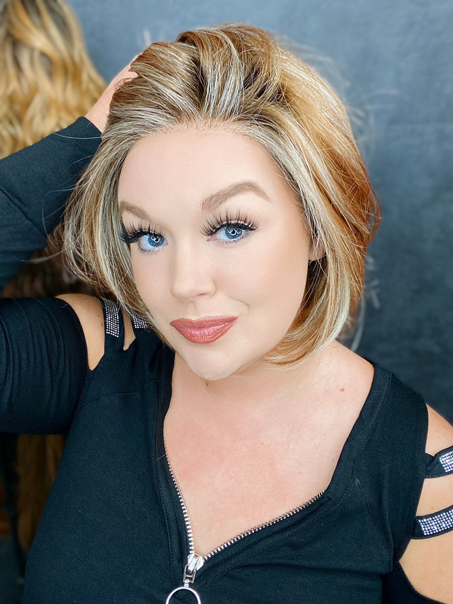 CHARLIE – Luxury Wig by Chic Lifestyle Shown in Mimosa.