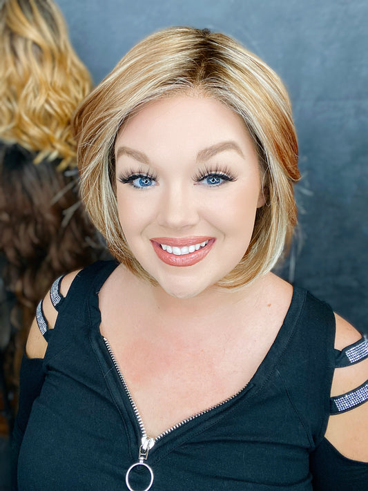 CHARLIE – Luxury Wig by Chic Lifestyle Shown in Mimosa.