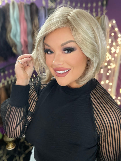 CHARLIE – Luxury Wig by Chic Lifestyle Shown in Princess Ivory.