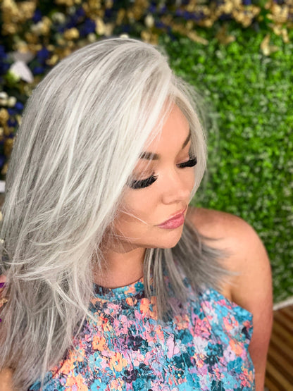 CIRI – Luxury Wig by Chic Lifestyle Shown in Gradient Grey.