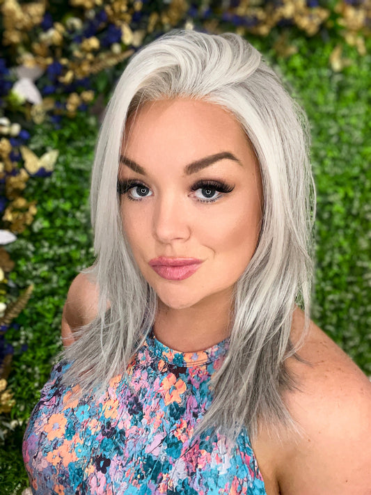 CIRI – Luxury Wig by Chic Lifestyle Shown in Gradient Grey.