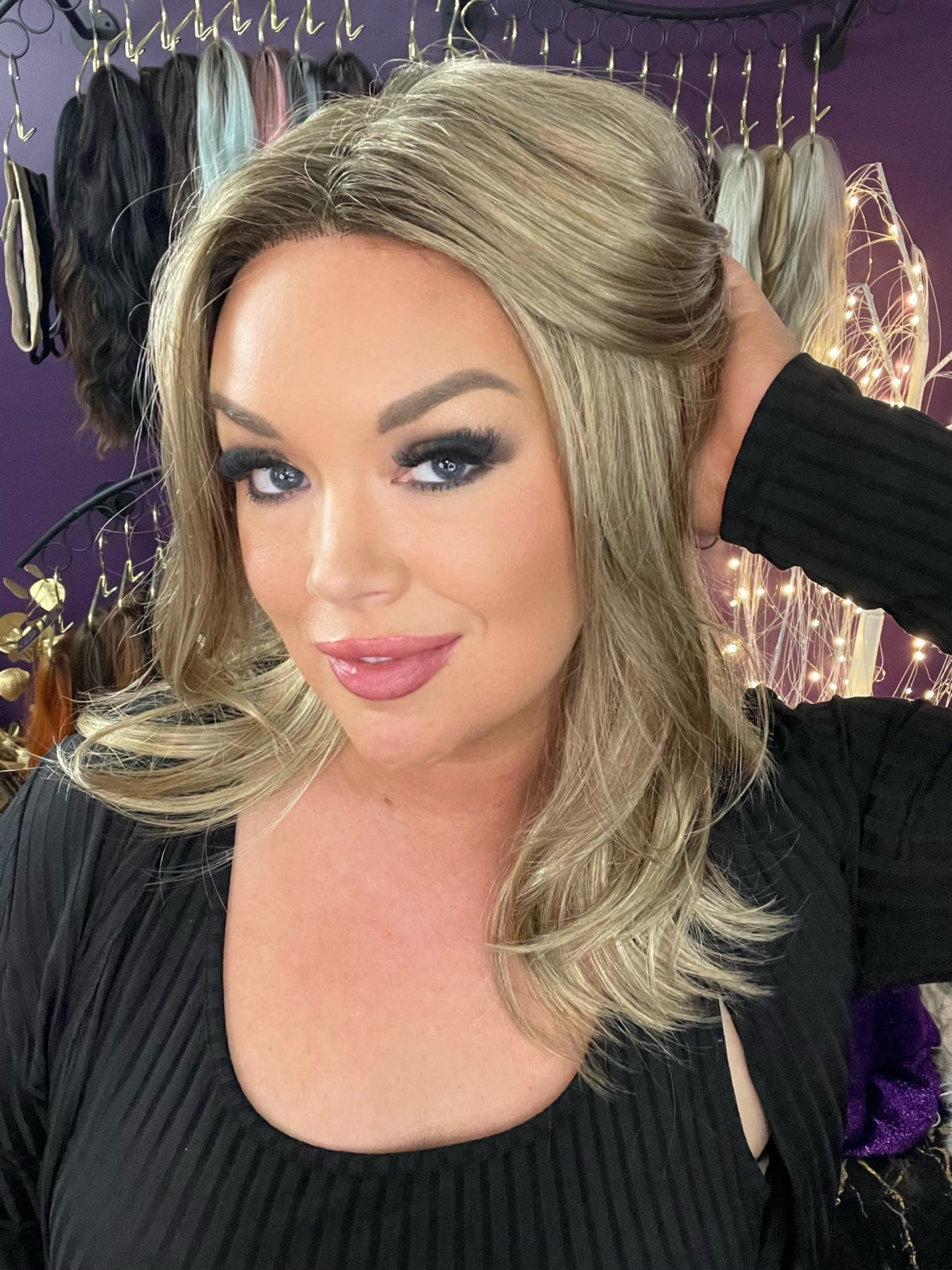 DEMI BLUSH BLONDE NHS Premium Luxury Wig *Sample A NOT RETURNABLE* NV1