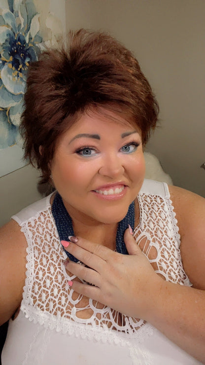 DANA – Luxury Wig by Chic Lifestyle Shown in Sheer Plum.