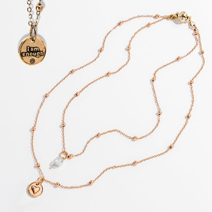 I Am Enough Heart Dainty Necklace