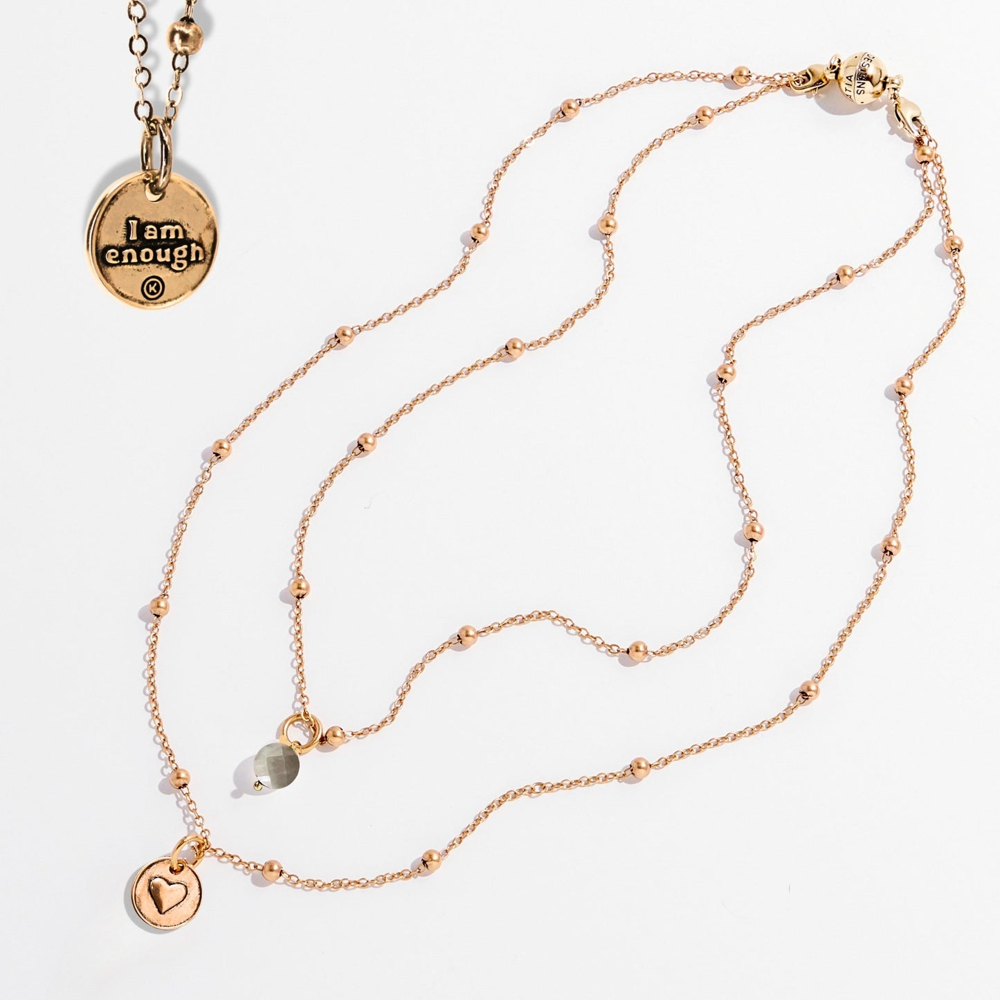 I Am Enough Heart Dainty Necklace