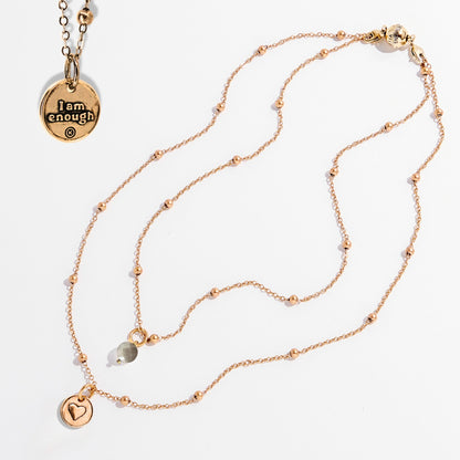 I Am Enough Heart Dainty Necklace