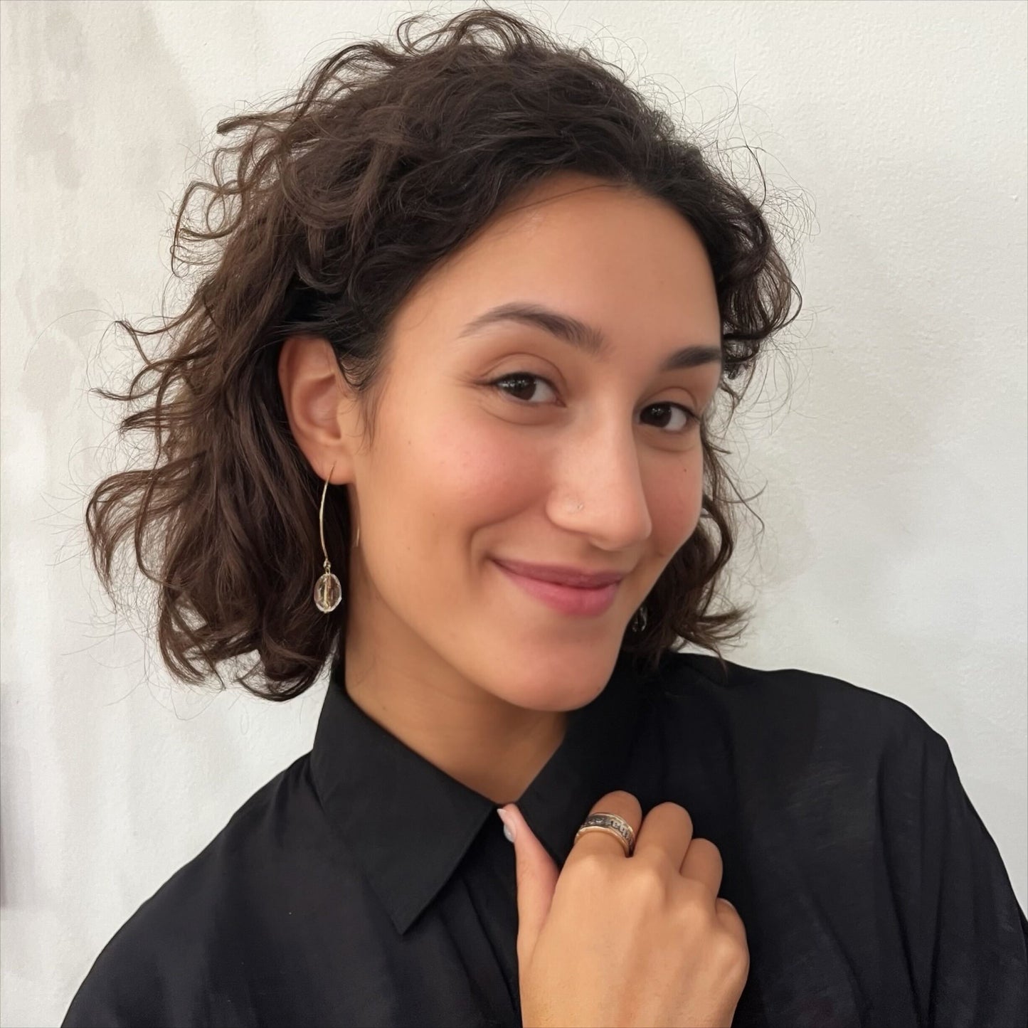 Small Stone Drop Earrings