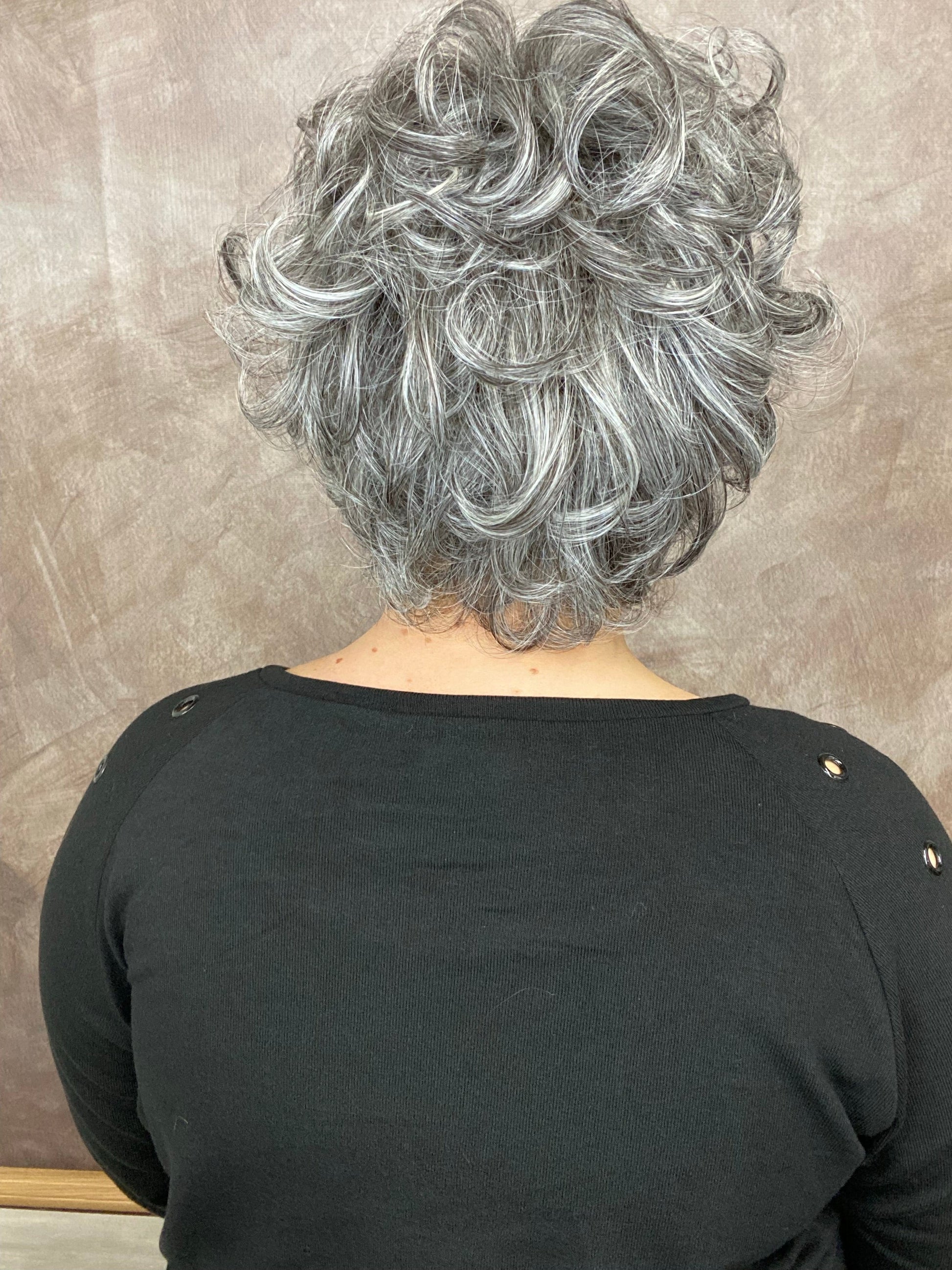 GRETA – Luxury Wig by Chic Lifestyle Shown in Salt And Pepper.