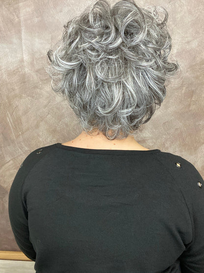 GRETA – Luxury Wig by Chic Lifestyle Shown in Salt And Pepper.