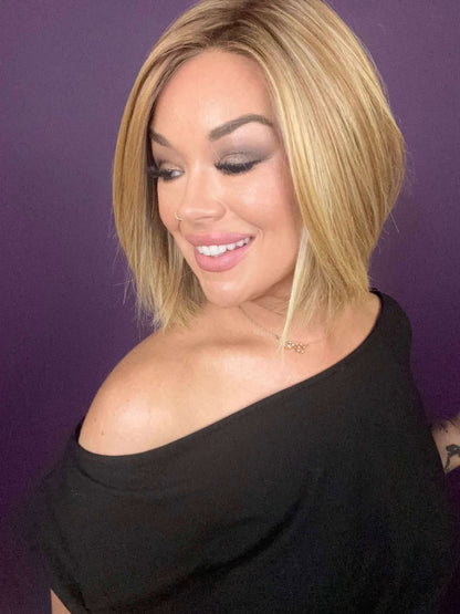 Gabby – Luxury Wig by Chic Lifestyle Shown in Summer Blonde.