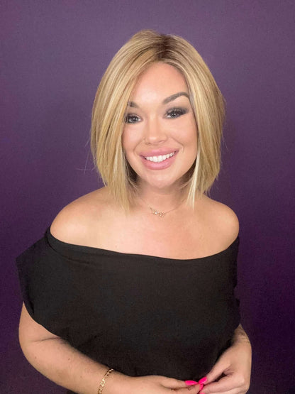 Gabby – Luxury Wig by Chic Lifestyle Shown in Summer Blonde.