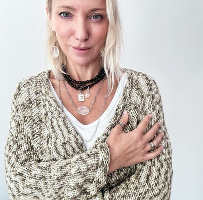 Grateful Thankful Blessed Heart Wood Boho Wrap Bracelet/Necklace