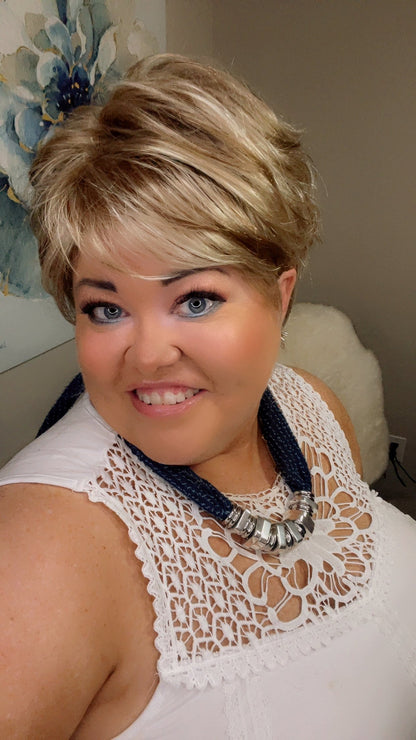 KATIE – Luxury Wig by Chic Lifestyle Shown in Misty Sunrise.