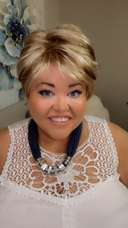 KATIE – Luxury Wig by Chic Lifestyle Shown in Misty Sunrise.