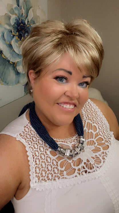 KATIE – Luxury Wig by Chic Lifestyle Shown in Misty Sunrise.