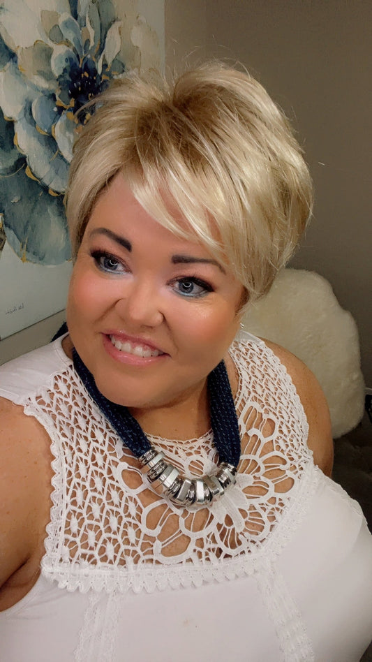 KATIE – Luxury Wig by Chic Lifestyle Shown in Princess Ivory.