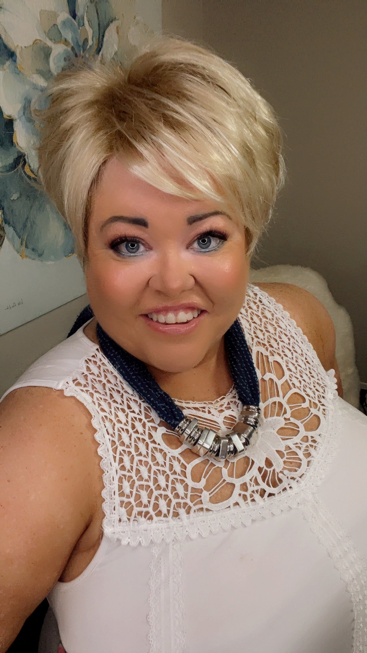 KATIE – Luxury Wig by Chic Lifestyle Shown in Princess Ivory.